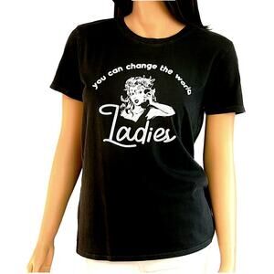 New! Lucky Brand You Can Change the World Graphic Print Soft Cotton T-Shirt Top